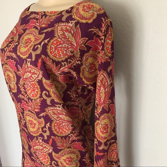 Ann Taylor LOFT Paisley Long Sleeve Dress - Picture 3 of 6